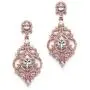 Mariell Victorian Scrolls Cubic Zirconia Wedding Bridal & Prom Chandelier Pierced or Clip-On Earrings