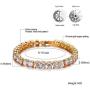 HUAMING 5mm Iced Out Tennis Chain Bracelet Necklace Set with Cross Pendant for Men Hip Hop Link Gold Plated Bling Bracelet with AAA Cubic Zirconia Diamond