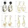 JOVIVI 4 Pairs Face Abstract Gold Statement Dangle Drop Earrings Set Hollow Geometric Hand Fun Art Earrings for Women Girls Punk Style JOVIVI 4 Pairs Face Abstract Gold Statement Dangle Drop Earrings Set Hollow Geometric Hand Fun Art Earrings for Women Girls Punk Style