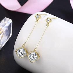 SBLING 18K Gold Plated or Platinum Plated Cubic Zirconia Drop Earrings (3.9 cttw)