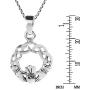 AeraVida Claddagh Heart Round Celtic Knot .925 Sterling Silver Pendant Necklace