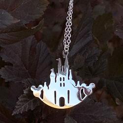 Mickey Mouse/Beauty Beast/Castle Necklace for Women/Teenagers - Silver/Gold/Rose Gold Trendy Plated Character Pendant Necklace Jewelry - Mall of Style