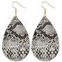 4 Pairs Bohemian Snakeskin Leather Earrings Set Retro Leopard Print Teardrop Earring Dainty Animal Python Print Drop Earrings for Women Girls Jewelry