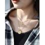 Ascona Lucky Elephant Necklaces 18K Gold/Silver Elephant Pendant Disc Necklace for Women Girls Christmas Mothers Day Gifts