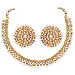 Aheli Bollywood Fashion Faux Stone Wedding Necklace Earrings Indian Fashion Jewelry Set for Women