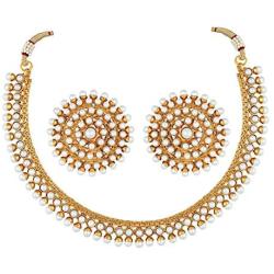 Aheli Bollywood Fashion Faux Stone Wedding Necklace Earrings Indian Fashion Jewelry Set for Women