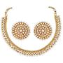 Aheli Bollywood Fashion Faux Stone Wedding Necklace Earrings Indian Fashion Jewelry Set for Women