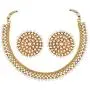 Aheli Bollywood Fashion Faux Stone Wedding Necklace Earrings Indian Fashion Jewelry Set for Women