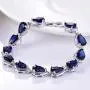 GULICX White Gold Plated Tear Drop AAA Cubic Zirconia Women Bracelet Earrings Necklace Jewelry Set
