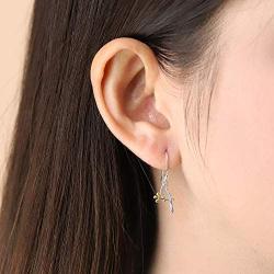 Boma Jewelry Sterling Silver Bird on a Branch 14 KT. Gold Vermeil Dangle Earrings