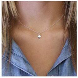Yalice Tropical Palm Tree Pendant Necklace Chain Short Coconut Necklaces Jewelry for Women and Girls