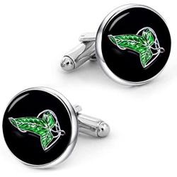 Kooer Elven Leaf Cuff Links Personalized Wedding Cufflinks Jewelry Gift for Men