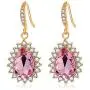 Swarovski Crystal Halo Teardrop Drop Dangle Earrings for Women 14K Rose Gold Plated Hypoallergenic Jewelry Swarovski Crystal Halo Teardrop Drop Dangle Earrings for Women 14K Rose Gold Plated Hypoallergenic Jewelry