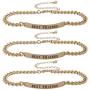 Lux Accessories Gold Tone Best Friends BFF ID Bracelet Set Trio