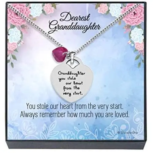 Granddaughter Jewelry Necklace Gifts - Granddaughter You Stole Our Heart Keepsake Heart Necklace Granddaughter Jewelry Necklace Gifts - Granddaughter You Stole Our Heart Keepsake Heart Necklace