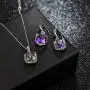 Colorful Cubic Swarovski Crystal Pendant Necklace Earrings for Women 14K Gold Plated Hypoallergenic Jewelry Set Colorful Cubic Swarovski Crystal Pendant Necklace Earrings for Women 14K Gold Plated Hypoallergenic Jewelry Set