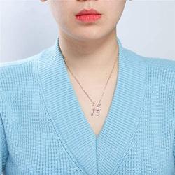 ANISLAJW Initial Necklace for Women, Rose Gold Plated Cubic Zirconia Letter Initial Necklace for Women Teen Girl