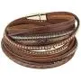 TASBERN Leopard Print Leather Wrap Bracelet in Multilayer Strands Leahter Cuff Bracelets for Women Mother Wife