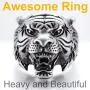 ChainsPro Mens Stunning Tiger Head Rings, Nice Craftmanship, Spiritual Animal Ring, Size #7-#14, 316L Stainless Steel/18K Gold Plated (Send Gift Box) ChainsPro Mens Stunning Tiger Head Rings, Nice Craftmanship, Spiritual Animal Ring, Size #7-#14, 316L Stainless Steel/18K Gold Plated (Send Gift Box)