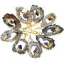 SUNYIK Natural Gemstone Quartz Geode Drusy Crystal Dangle Earrings for Women