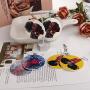 16 Pair Round African Women Earrings Wooden Painted Ethnic Style Dangle Earring Geometric Personalized Earrings