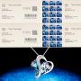 AOBOCO Mom Necklace 925 Sterling Silver with Crystals Mothers Christmas Birthday Jewelry Gifts