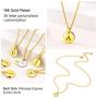 U7 Tiny Initials Necklace Stainless Steel 18K Gold Plated Monogram A to Z Pendant Choker with 18 Inch Chain, Disc Coin or 100 Languages I Love You Style,Gift Packed,Custom Text Engravable