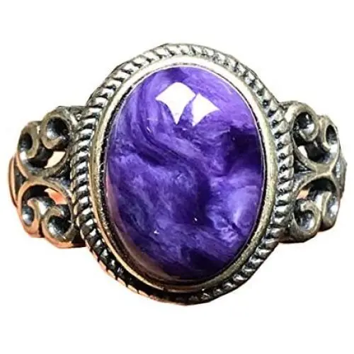 Charoite Ring,Natural Purple Charoite Jewelry For Woman Man Crystal 13x10mm Beads Stone Adjustable Ring AAAAA Charoite Ring,Natural Purple Charoite Jewelry For Woman Man Crystal 13x10mm Beads Stone Adjustable Ring AAAAA