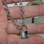 YienDoo Punk Lock Necklace Chain Silver Dainty Padlock Pendant Fashion Statement Charm Necklace Minimalist Jewelry for Women and Girls