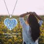 Tree of Life Heart Simulated Opal Pendant Necklace, 925 Sterling Silver Jewelry Christmas Birthday Friendship Gifts for Women Forever in My Heart