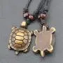 Vintage Sea Turtle Necklace Pendant Tortoise Engraved Bone Leather Wax Rope Necklace for Women Unisex 2Pcs/set Vintage Sea Turtle Necklace Pendant Tortoise Engraved Bone Leather Wax Rope Necklace for Women Unisex 2Pcs/set