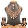 Touchstone Indian Bollywood Bridal Jewelry Necklace in Antique Gold Tone for Women