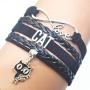Cat Bracelet Jewelry - HCChanshi Leather Infinity Love Cat Gifts Cat BFF Jewelry Bracelet Gifts For Women, Girls, Men, Boys, Cat Lover, Cat Owner, Cat Themed Gifts