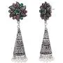 Efulgenz Boho Vintage Antique Ethnic Gypsy Tribal Indian Oxidized Silver Pearl Drop Floral Jhumka Dangle Earrings Jewelry Efulgenz Boho Vintage Antique Ethnic Gypsy Tribal Indian Oxidized Silver Pearl Drop Floral Jhumka Dangle Earrings Jewelry