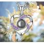 Hantaostyle I Love You Necklace 925 Silver100 Languages Projection Necklaces for Women Mothers Day Jewelry Gifts Pendant Loving Memory Collarbone Necklace for Girls