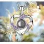 Hantaostyle I Love You Necklace 925 Silver100 Languages Projection Necklaces for Women Mothers Day Jewelry Gifts Pendant Loving Memory Collarbone Necklace for Girls