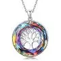 Sllaiss Sterling Silver Crystal Pendant Necklace for Women Multi Color Crystals from Austria Tree of Life Fine Jewelry with Gift Box Sllaiss Sterling Silver Crystal Pendant Necklace for Women Multi Color Crystals from Austria Tree of Life Fine Jewelry with Gift Box