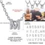 ChainsHouse CZ Initial Letter Pendant Necklace Mens Womens, 18K Gold/Platinum Plated Cubic Zirconia Personalized Name Necklace Tiny Letters Charm for Girls, Alphabet 26 A to Z