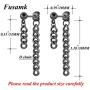 Fusamk Punk Rock Stainless Steel Long Chain Stud Earrings Drop Dangle Earrings