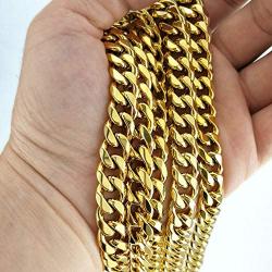 Fashion kimi2 N347a- Vacuum Coating 18k Gold Filled 11mm Classic Necklace Jewelry for Mens