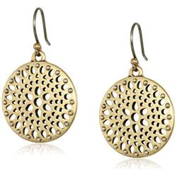 Lucky Brand Womens Two-Tone Openwork Drop Earrings