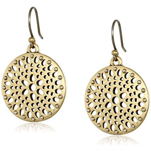 Lucky Brand Womens Two-Tone Openwork Drop Earrings