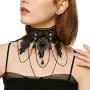 ETERNITY J. Elegant Vintage Princess Black Lace Gothic Statement Necklace Bracelet Victorian Lolita Choker Pendant Vampire Chain ETERNITY J. Elegant Vintage Princess Black Lace Gothic Statement Necklace Bracelet Victorian Lolita Choker Pendant Vampire Chain