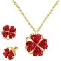 DORAFO Four-Hearts Clover Necklace Fodable and Rotating Simulated Diamond Gold Necklace for Women Girls | Fortune Necklace for Her