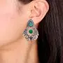 Aheli Oxidized Dangle Earrings Studded Stone Vintage Bohemian Bollywood Ethnic Fashion Jewelry for Women Aheli Oxidized Dangle Earrings Studded Stone Vintage Bohemian Bollywood Ethnic Fashion Jewelry for Women