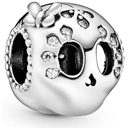 Pandora Jewelry Sparkling Skull Cubic Zirconia Charm in Sterling Silver