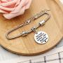 KENYG The Love Between A Mother and Daughter is Forever Round Shape Pendant Snake Bracelet Bangle for Mother