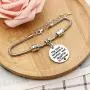 KENYG The Love Between A Mother and Daughter is Forever Round Shape Pendant Snake Bracelet Bangle for Mother