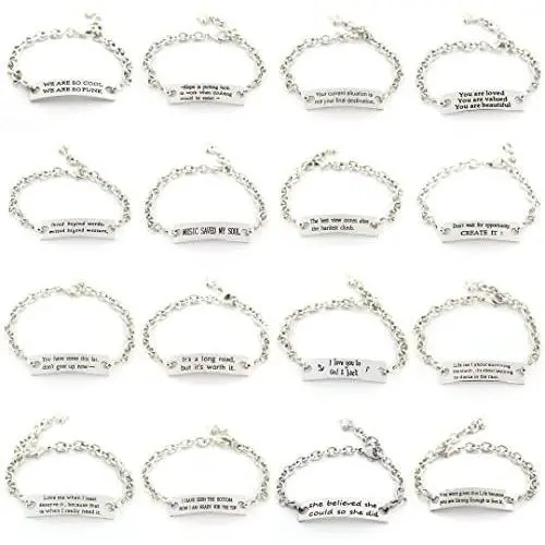 YOYONY 10 PCS Packs ! Random Inspirational Message Adjustable Leather Bracelets,Motivational Quotes Bangle Bracelets,Minimalist Decoration BFF Jewelry YOYONY 10 PCS Packs ! Random Inspirational Message Adjustable Leather Bracelets,Motivational Quotes Bangle Bracelets,Minimalist Decoration BFF Jewelry