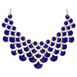 Jane Stone Fashion Statement Collar Necklace Vintage Openwork Bib Costume Jewelry